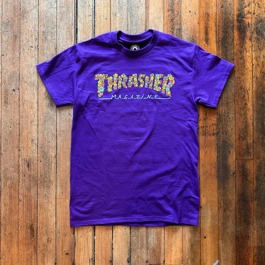 Thrasher - Smile by Spanky Purple Tshirt