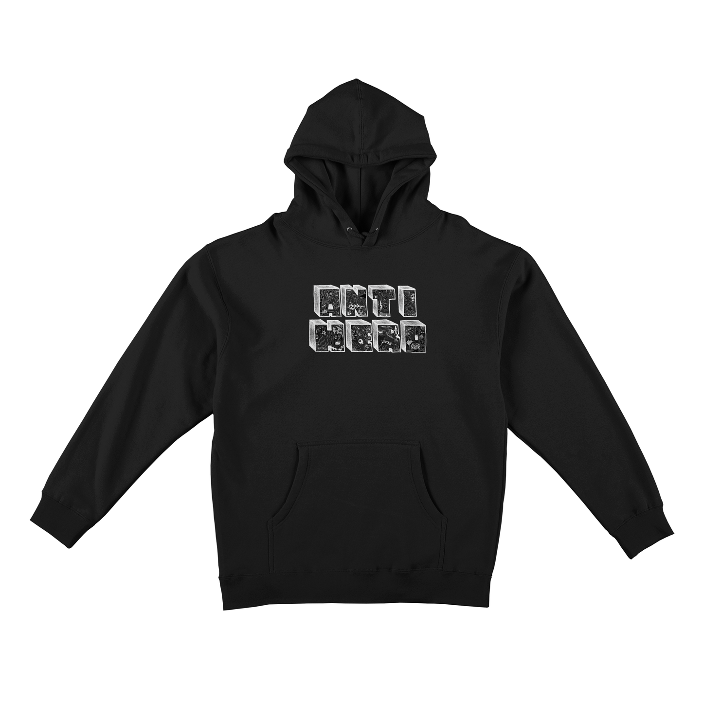 Antihero - Stacked Logo Black Hoodie