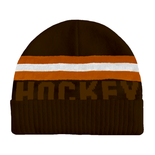 Hockey - Hockey Logo Brown Woven Beanie